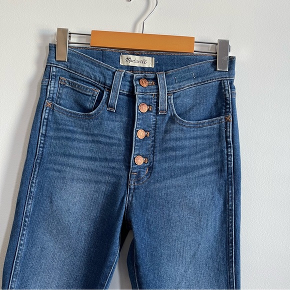 MADEWELL 10” High Rise Skinny Jeans Blue with Button Fly - Picture 10 of 14